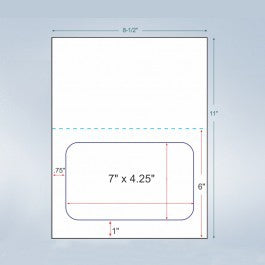 Integrated Label, 1 Label, 7" x 4.25", Centered On The Bottom