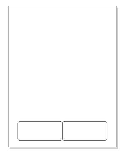 Integrated Label, 2 Labels, 3-1/2" x 1-1/2", Centered On The Bottom