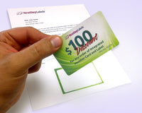 1 Integrated Card With 2 Mil Backer, 3-3/8" x 2-1/8", Center.