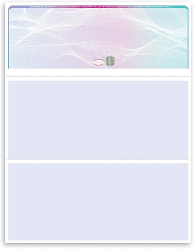 Blank Hologram Premium Laser Computer Checks, Three Colors - High-Security. Check on top.