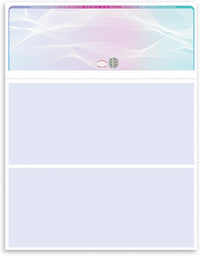 Blank Hologram Premium Laser Computer Checks, Three Colors - High-Security, Check on top.
