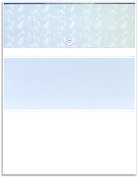 Blank Laser Top Check Paper, Blue/Green Prismatic