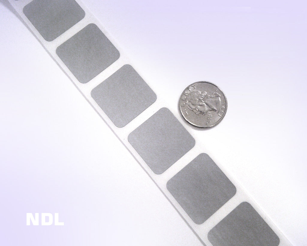 1" x 1" Silver Square Scratch Off  Label Stickers