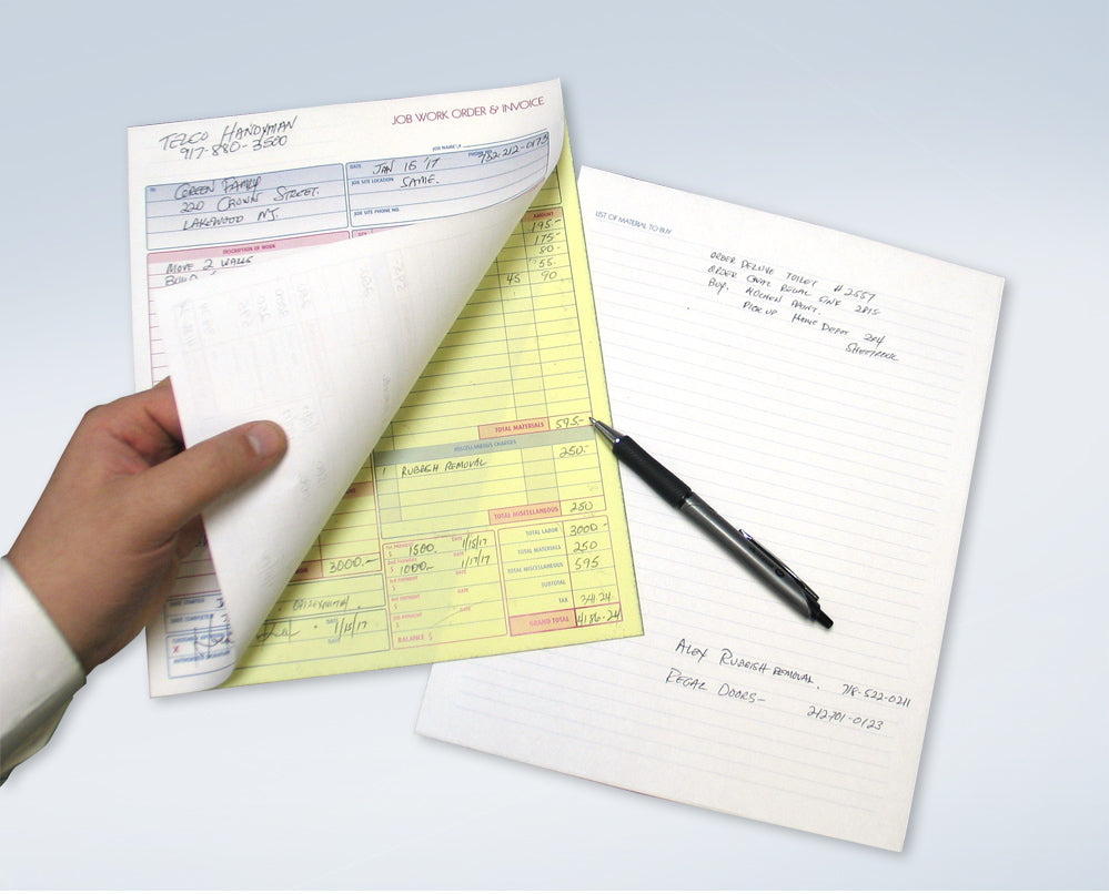 Job Work Order, Invoice & Grid Sheet, 2 Part Carbonless