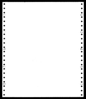 9-1/2 x 11" Continuous Paper  20# White, 1 Part, No Side Perfs