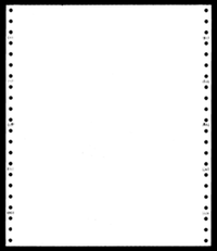 9-1/2 x 11" Continuous Paper, 20# White 1 Part with No Side Perfs
