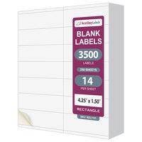 8-1/2" x 11" 14 Labels per Sheet 4-1/4" x 1-1/2" Each Label