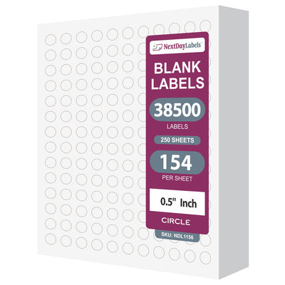 8-1/2" x 11", 154 Labels per Sheet, 0.5" Round Each Label.