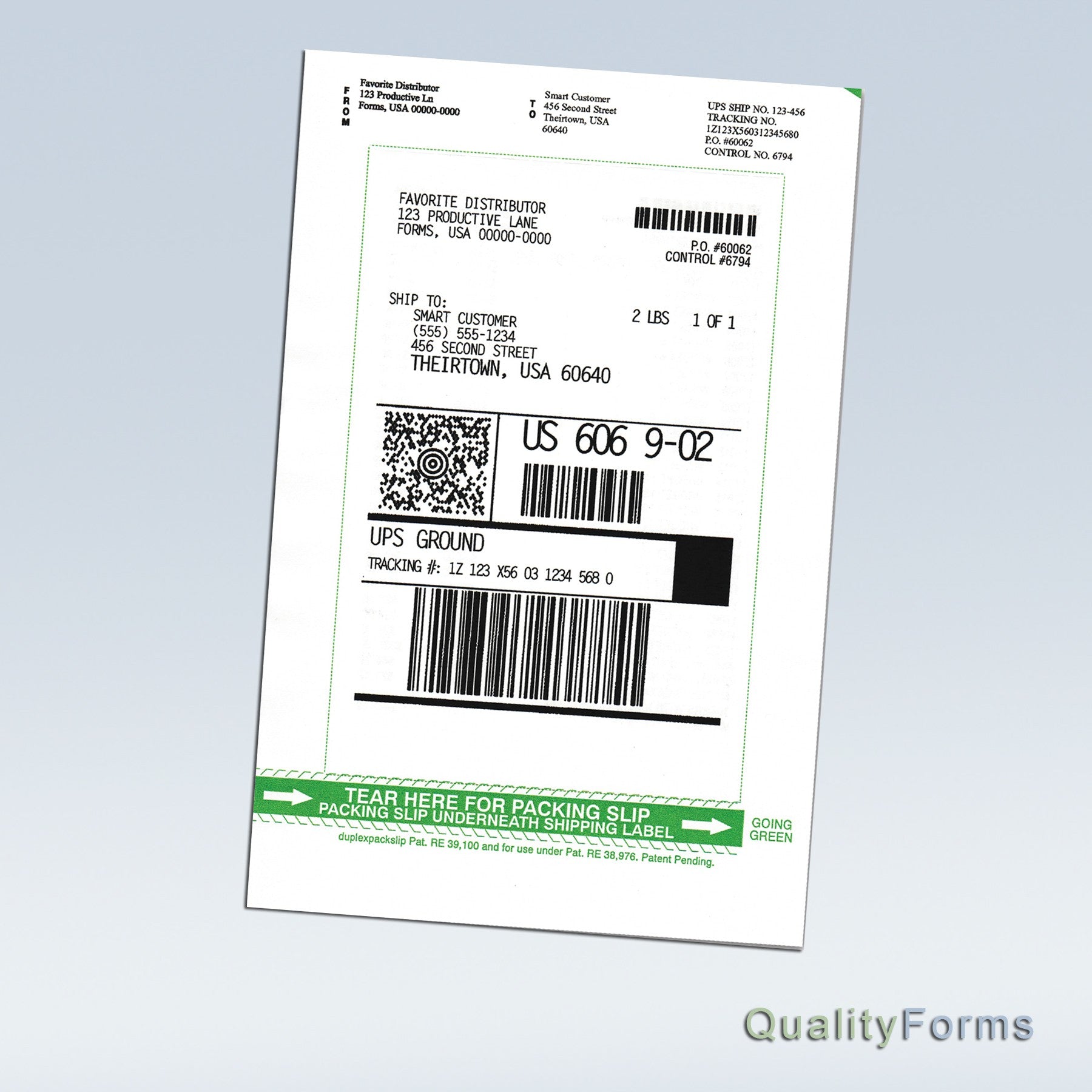 Duplex Thermal 1 Up Shipping Label/Packing Slip