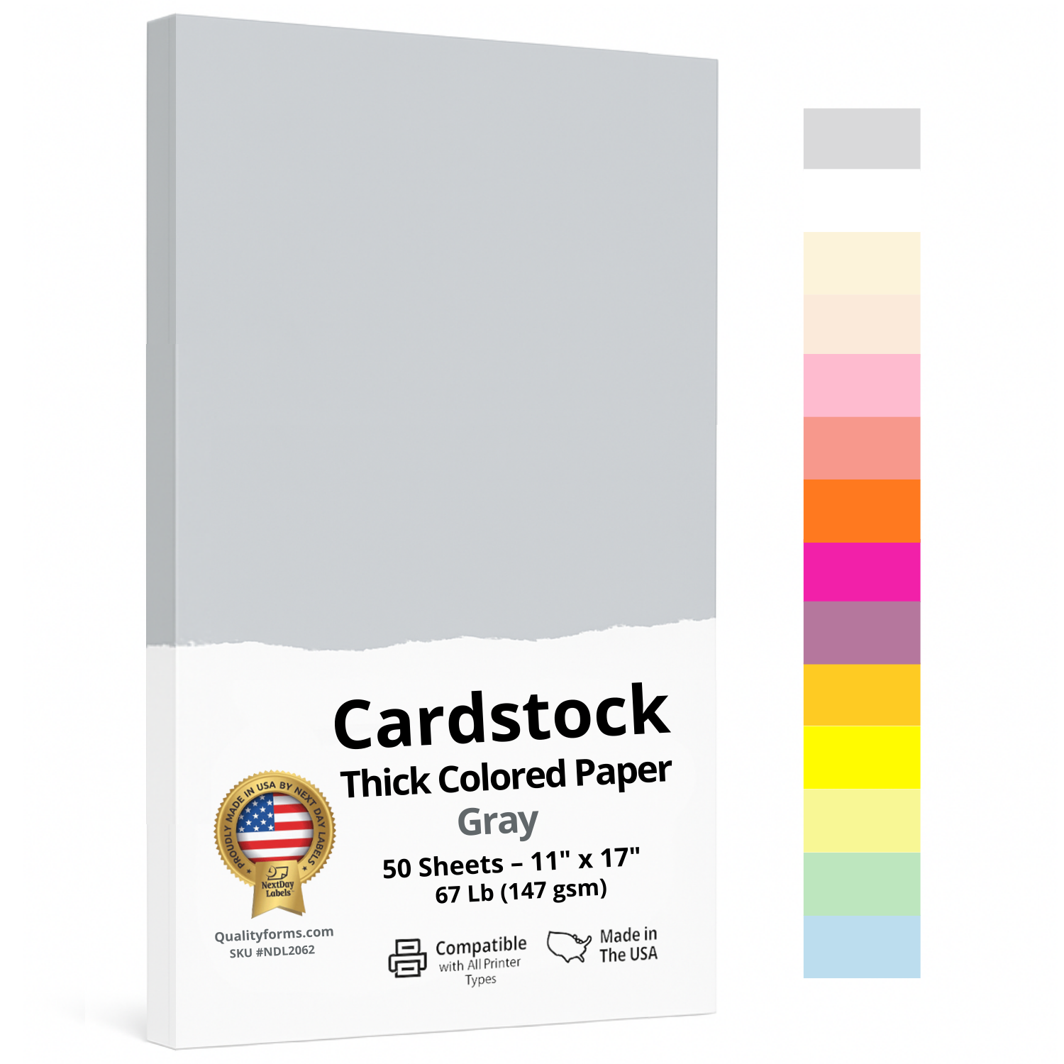 11 x 17" Ledger Size, Gray Cover Card Stock