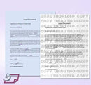 8-1/2" x 11" Security Paper, Unauthorized Pantograph, 1 Part, Light Blue
