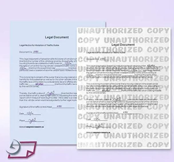 8-1/2" x 11" Security Paper, Unauthorized Pantograph, 1 Part, Light Blue