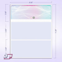 Blank Hologram Premium Laser Computer Checks, Three Colors - High-Security, Check on top.