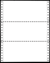 9-1/2 x 3-2/3" Continuous Computer Paper,  White, 2 Part, Side Perfs