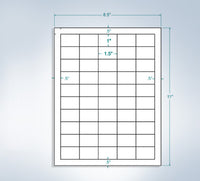 8-1/2" x 11", 50 Labels, per Sheet,1.5'' x 1''