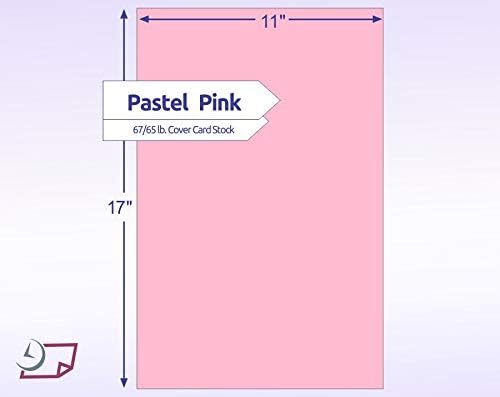 11 x 17" Ledger Size, Pastel Pink Cover Card Stock