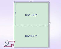 8-1/2 x 11" 20#, Green,  Perforated Paper, 1 Horizontal perf at 5-1/2"