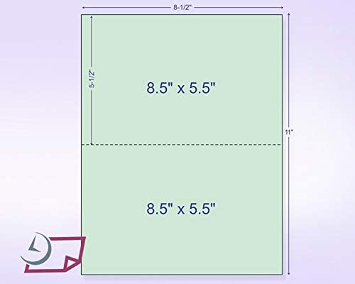 8-1/2 x 11" 20#, Green,  Perforated Paper, 1 Horizontal perf at 5-1/2"