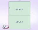 8-1/2 x 11" 20#, Green,  Perforated Paper, 1 Horizontal perf at 5-1/2"