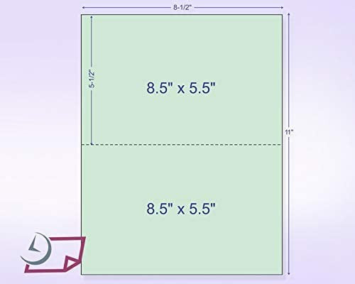 8-1/2 x 11" 20#, Green,  Perforated Paper, 1 Horizontal perf at 5-1/2"