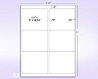 8-1/2" x 11" Fluorescent Green 6 Labels per Sheet 4 x 3-1/3