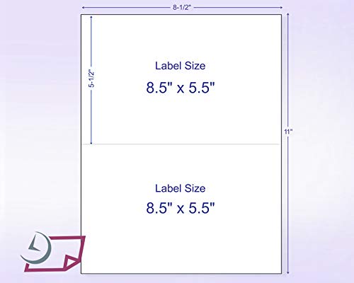 8-1/2" x 11" Fluorescent Red 2 Labels per Sheet 8-1/2" x 5-1/2"