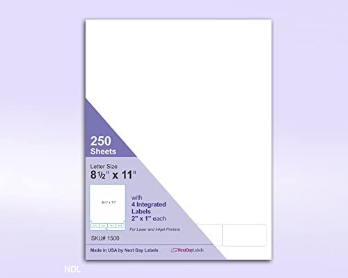 Integrated Lab Label Form 4 Labels 2 x 1