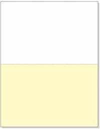 8-1/2 x 11" 20# Laser cut sheet, 1 Horizontal perf at 5-1/2" White & Canary