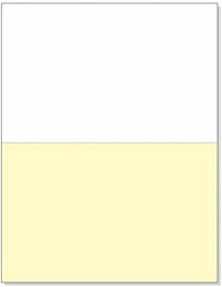 8-1/2 x 11" 24#, White & Canary Perforated Paper, 1 Horizontal perf at 5-1/2"