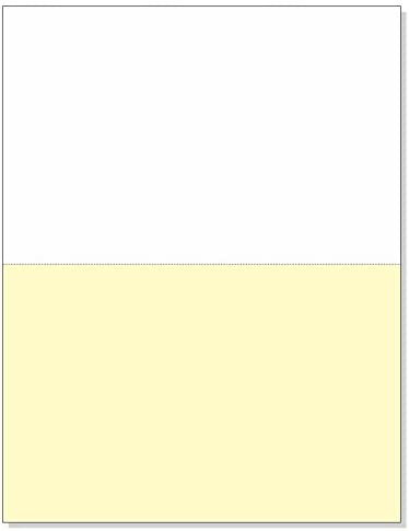8-1/2 x 11" 24#, White & Canary Perforated Paper, 1 Horizontal perf at 5-1/2"