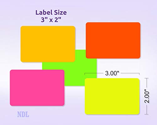 Rectangle Inventory Color Coding Labels - Orange - 3 x 2