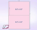 8-1/2 x 11" 20# Laser cut sheet, 1 Horizontal perf at 5-1/2" Pink