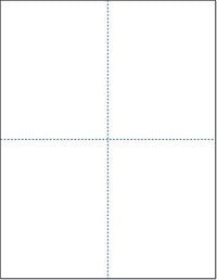8-1/2" x 11" White Laser Cards, 4 per page Extra Heavy