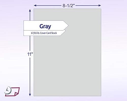8-1/2 x 11" Letter Size, Gray Cover Card Stock