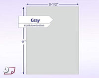 8-1/2 x 11" Letter, 67 Lb. Cover Card Stock, Gray