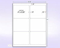 8-1/2" x 11" Assorted Fluorescent 6 Labels per Sheet 4" x 3-1/3"