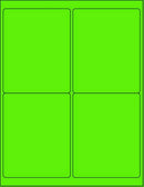 8-1/2" x 11" Fluorescent Green 4 Labels per Sheet 4 x 5
