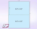 8-1/2 x 11" 20# Laser cut sheet, 1 Horizontal perf at 5-1/2" Blue