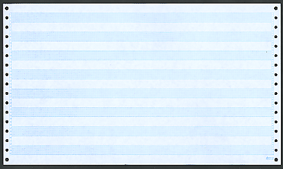 12 x 8 -1/2" Continuous Paper, 1/2" Blue Bar, 20# 1 Part,  Side Perfs