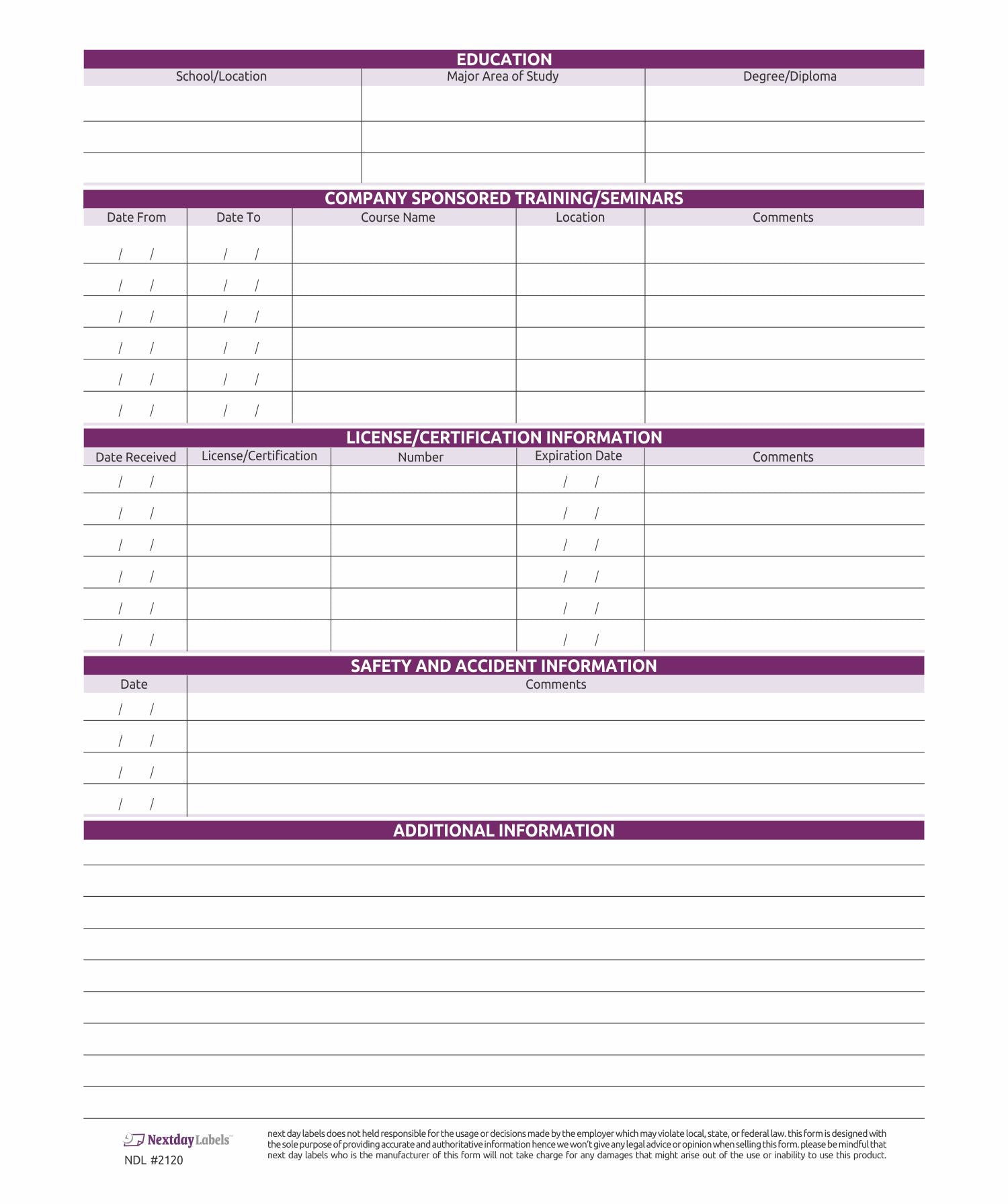 Employee Record Folders 9.5 x 11.5