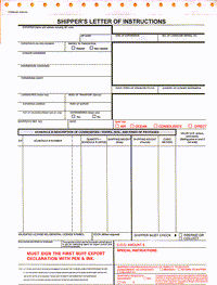 6 Part Snap Set Shipper's Letter of Instructions/Export