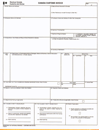 9-1/2 x 11" 4 Part Continuous Canada Customs Invoice