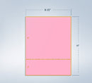 8-1/2 x 11 Pink 20# Paper 1 Horizontal Perforation @ 3" from bottom