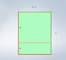 8-1/2 x 11 Green 20# Paper 1 Horizontal Perforation @ 3" from bottom