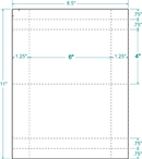 8-1/2x11" Laser Cards, 6" x 4"  White