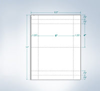 8-1/2x11" Laser Cards, 6" x 4"  White