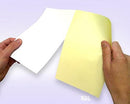 8-1/2 x 11" 20# Laser cut sheet, 1 Horizontal perf at 5-1/2" White & Canary