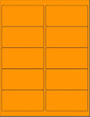 8-1/2" x 11" Fluorescent Orange 10 Labels per Sheet 4 x 2