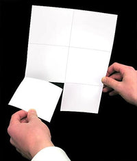 8-1/2 x 11" 24# Laser cut sheet,  2 Horizontal Perfs at 3-2/3" & 7-1/3" and 1 Vertical Perf at Center, White