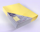 8-1/2 x 11" 100# Tag Laser Cards, 4 Up, 1 Horizontal perf & 1 Vertical Perf at the Center, Canary